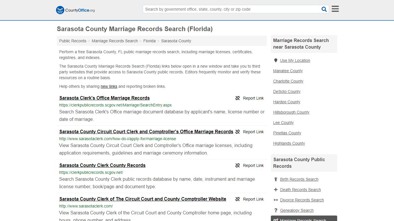 Marriage Records Search - Sarasota County, FL (Marriage ...